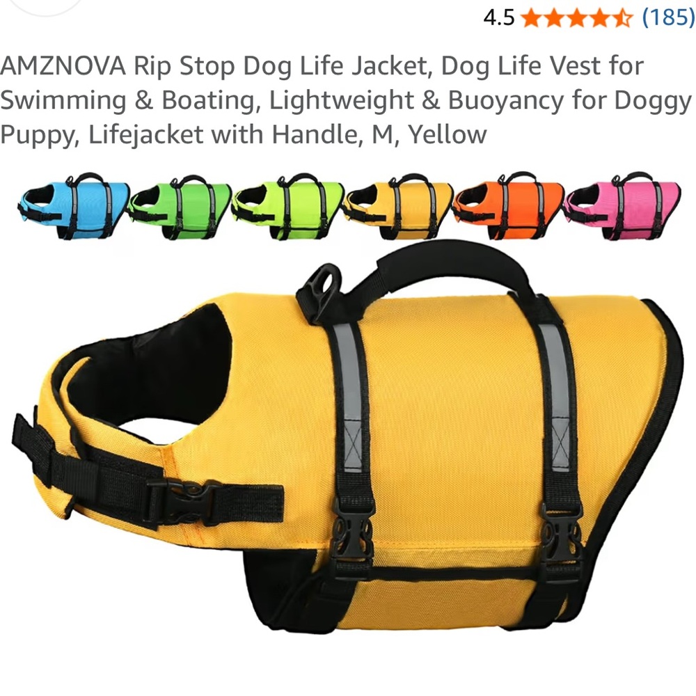 AMZNOVA Rip Stop Dog Life Jacket, Medium, NWT